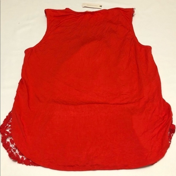 Anthropology Tiny Red Lace Sleeveless Tops - Picture 6 of 10